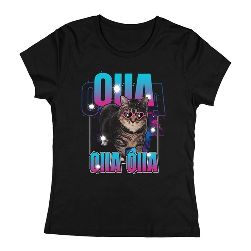 Oiia oiia cat (galaxis) női póló (Fekete)