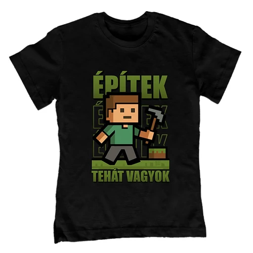 Építek gyerek póló (Fekete)