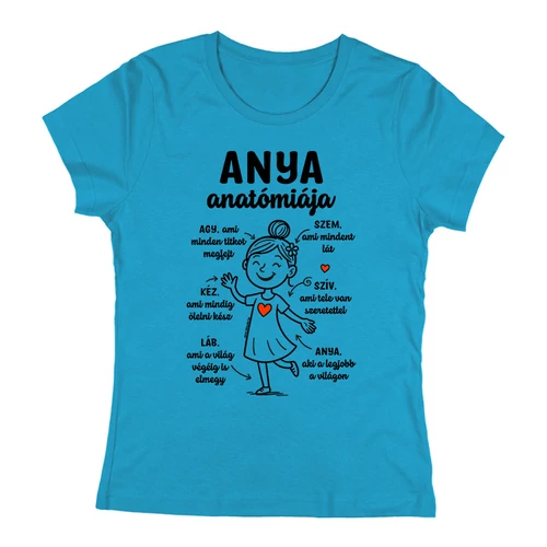 Anya anatómiája női póló (Türkiz)