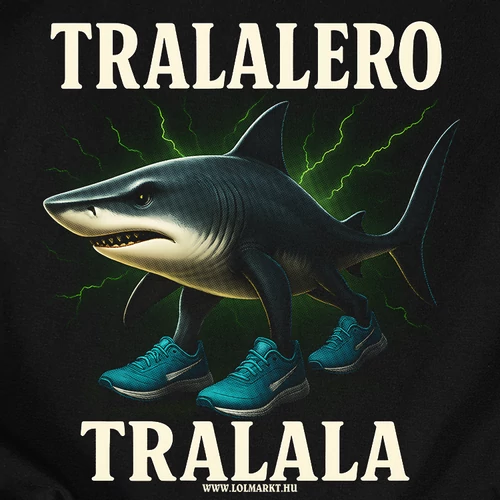 Tralalero Tralala gyerek póló (B_fekete)