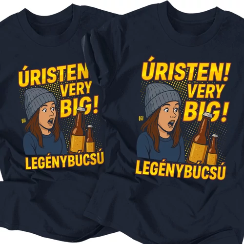 VERY BIG! legénybúcsú póló szett (Sötétkék)