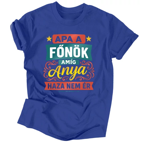 Apa a főnök férfi póló (Királykék)