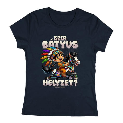 Szia bátyus női póló (Sötétkék)