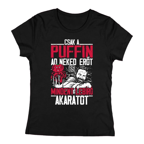 Puffin ad erőt női póló (Fekete)