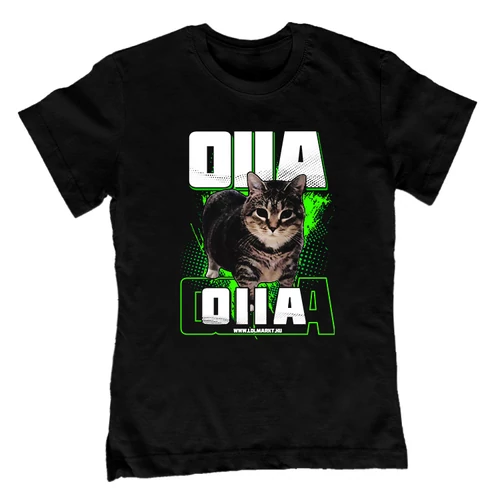 Oiia oiia cat gyerek póló (Fekete)