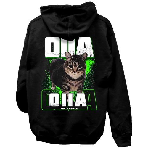 Oiia oiia cat kapucnis pulóver (Fekete)