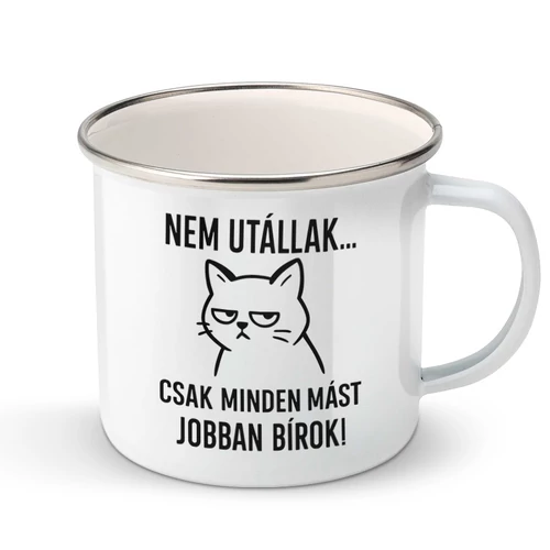 Nem utállak fém bögre (Fehér)