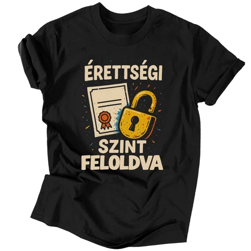 Érettségi szint feloldva póló (Fekete)