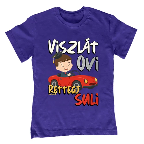 Viszlát ovi - kisfiús gyerek póló (Királykék)