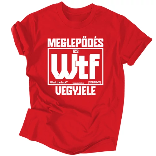 Meglepődés vegyjele póló (Piros)