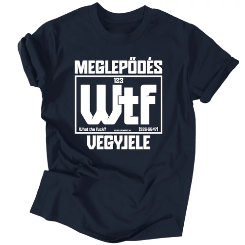 Meglepődés vegyjele póló (Sötétkék)