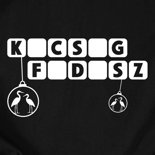 Kócsag fadísz pulóver (elől nyomott) B_fekete)