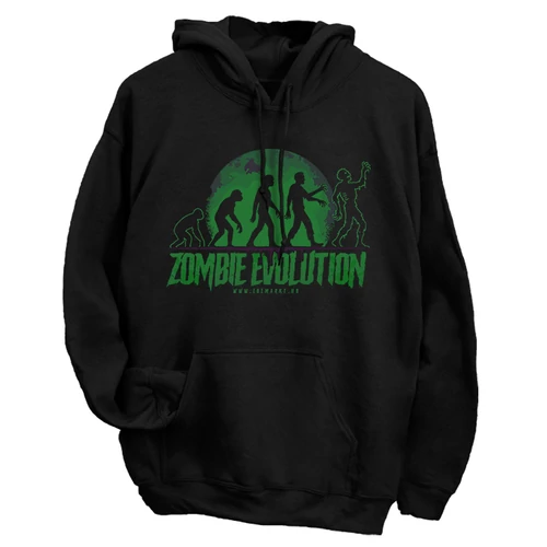 Zombie evolution kapucnis pulóver (Fekete)