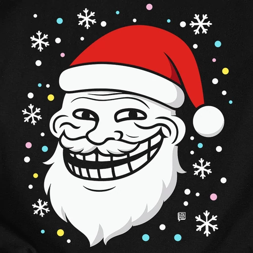 Trollface (karácsonyi) póló (B_fekete)