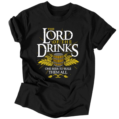 Lord of the drinks férfi póló (Fekete)