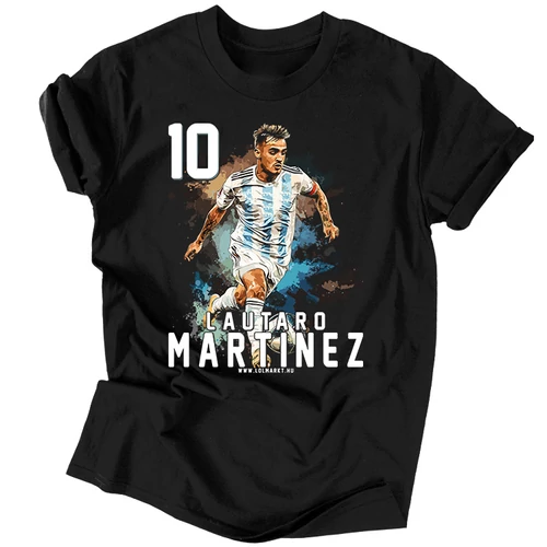 Lautaro Martinez  férfi póló (Fekete)