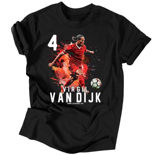 Virgil van Dijk férfi póló (Fekete)