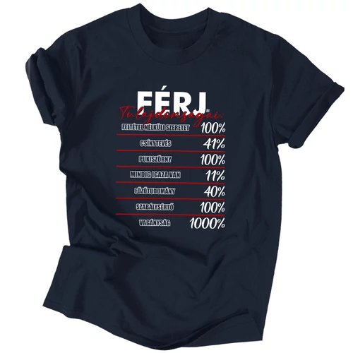 Férj tulajdonságai férfi póló (Sötétkék)