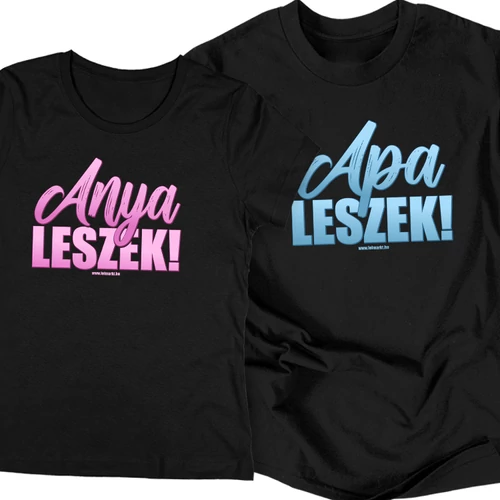 Anya/Apa leszek! póló szett (Fekete)