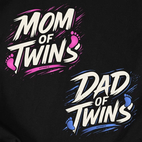 Mom/Dad of twins páros szett (B_fekete)