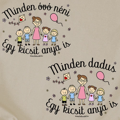 Minden óvó néni/dadus vászontáska (Natúr)