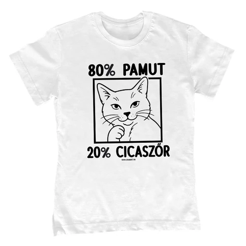 20% cicaszőr gyerek póló (Fehér)