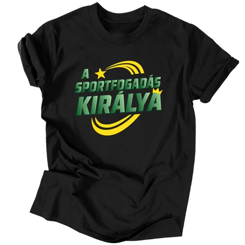 A sportfogadás királya férfi póló (Fekete)