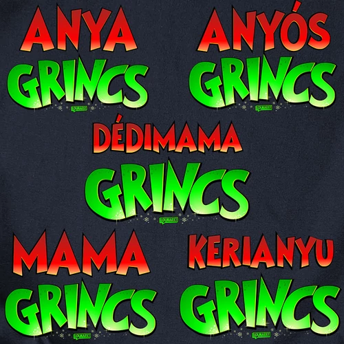 Grincs (választható nevekkel) női póló (Sötétkék)