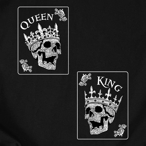 Queen & King koponyás  páros póló szett (B_fekete)