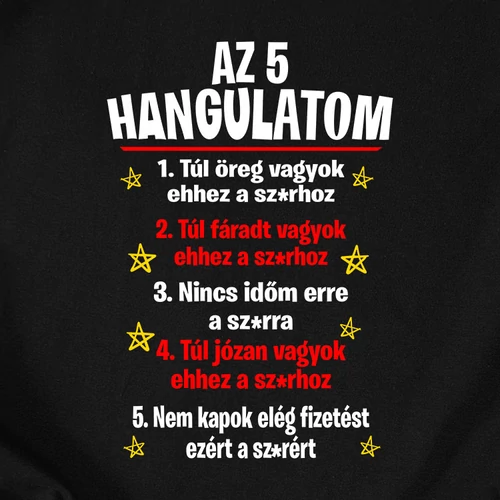 Az 5 hangulatom férfi póló (Fekete)