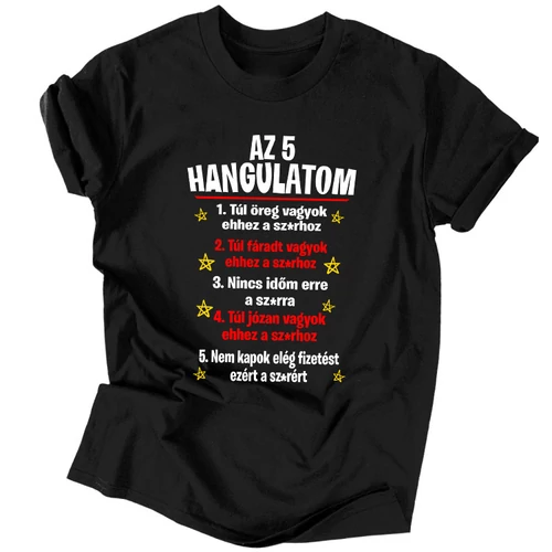 Az 5 hangulatom férfi póló (Fekete)