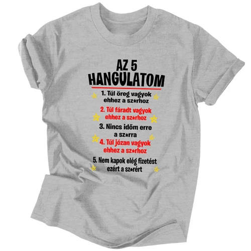 Az 5 hangulatom férfi póló (Szürke)