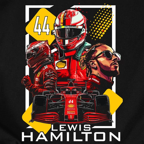 Lewis Hamilton Fan Art férfi póló (B_Fekete)
