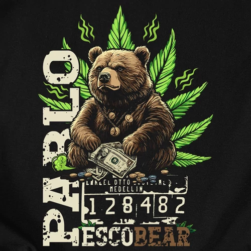 Pablo Escobear férfi póló (B_Fekete)