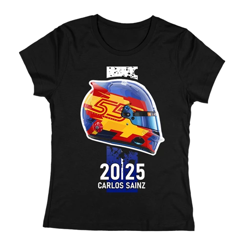 Carlos Sainz Helmet 2025 női póló (Fekete)