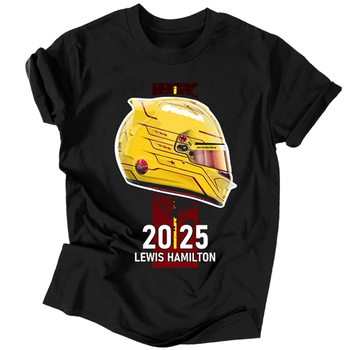 Lewis Hamilton Helmet 2025 férfi póló (Fekete)