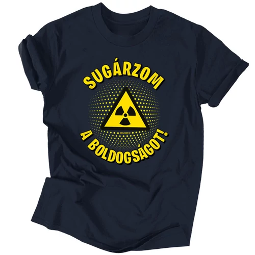Sugárzom a boldogságot férfi póló (Sötétkék)