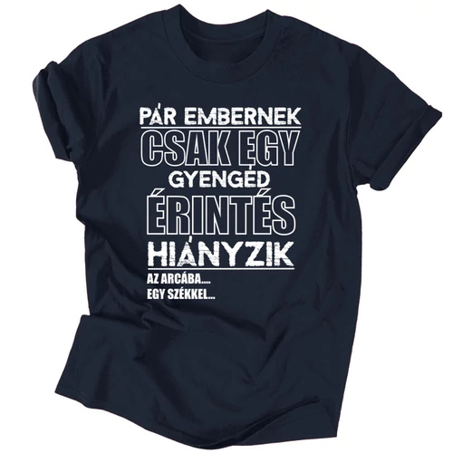 Gyengéd érintés póló (sötétkék)