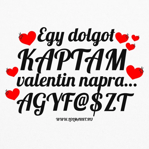 Egy dolgoz kaptam valentin napra fém bögre (B_Fehér)