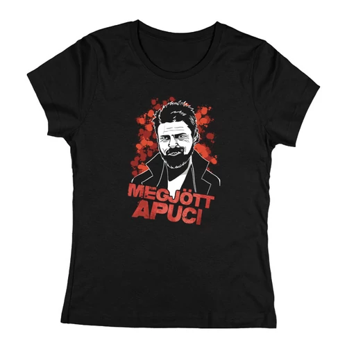 Megjött apuci póló (B_Fekete)