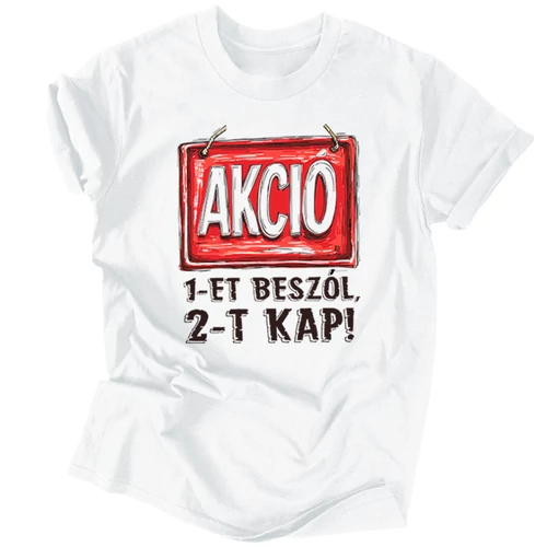 AKCIÓ férfi póló (Fehér)