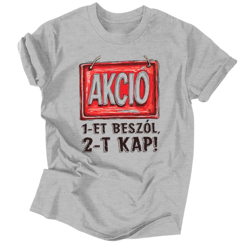 AKCIÓ férfi póló (Szürke)