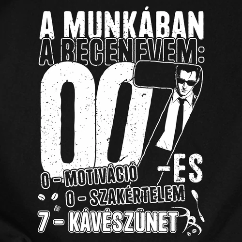 A munkában a becenevem férfi póló (Fekete)
