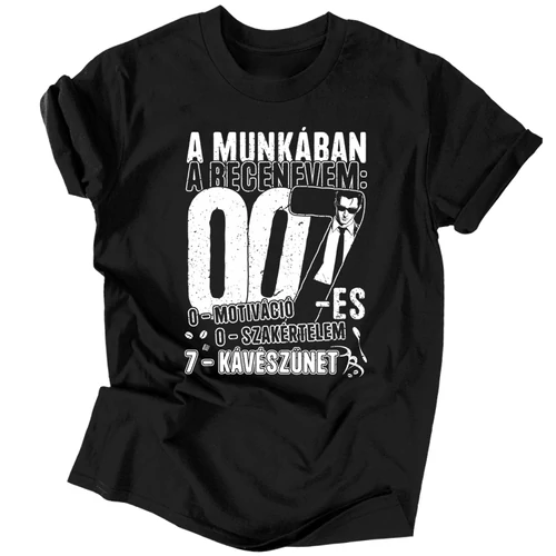 A munkában a becenevem férfi póló (Fekete)