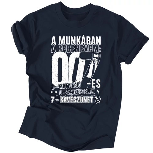 A munkában a becenevem férfi póló (Sötétkék)