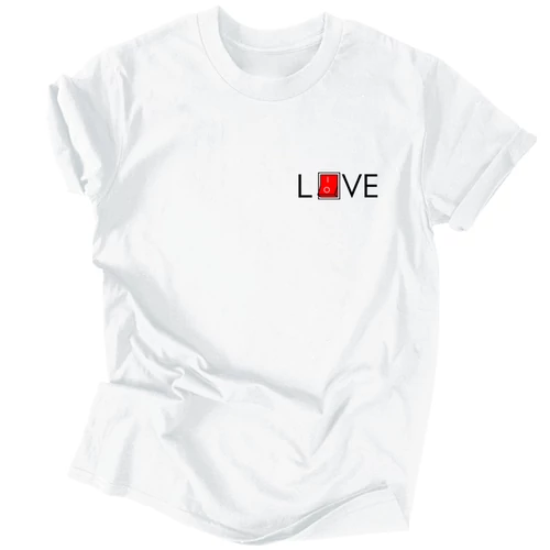 Live/Love férfi póló (Fehér)