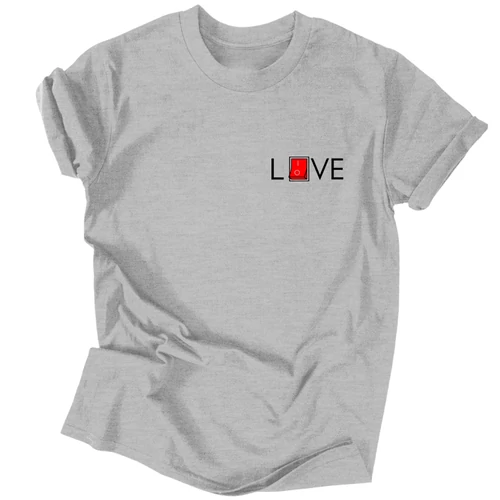 Live/Love férfi póló (Szürke)