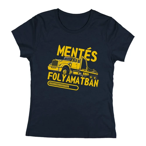 Mentés folyamatban női póló (Sötétkék)