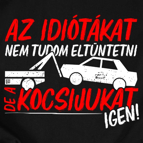 Az idiótákat nem tudom eltüntetni női póló (B_Fekete)