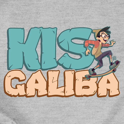 Kis galiba - Nagy galiba (fiús) páros póló szett (B_szürke)